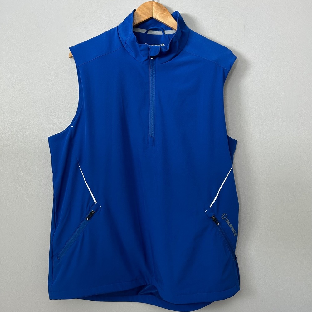 Sunice Vest Mens XL Royal Blue 1/2 Zip Performance Stretch Golf Windbreaker